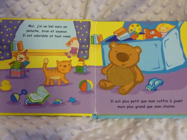 Mon ours est plus petit que mon coffre à jouets.