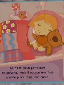 Mon ours occupe une très grande place dans mon cœur.