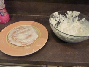 Première génoise et la couche de glaçage.