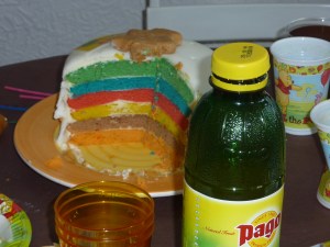 Les différents étages colorés.