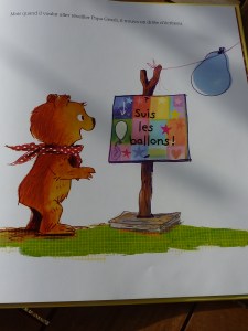 Le chemin avec les ballons.