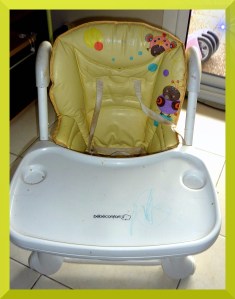 La chaise haute magnifique de Puce.