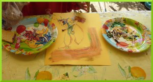 Peindre avec du coton tige.