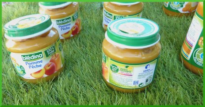 Compote pomme pêche,dès 4/6 mois.100% fruits.